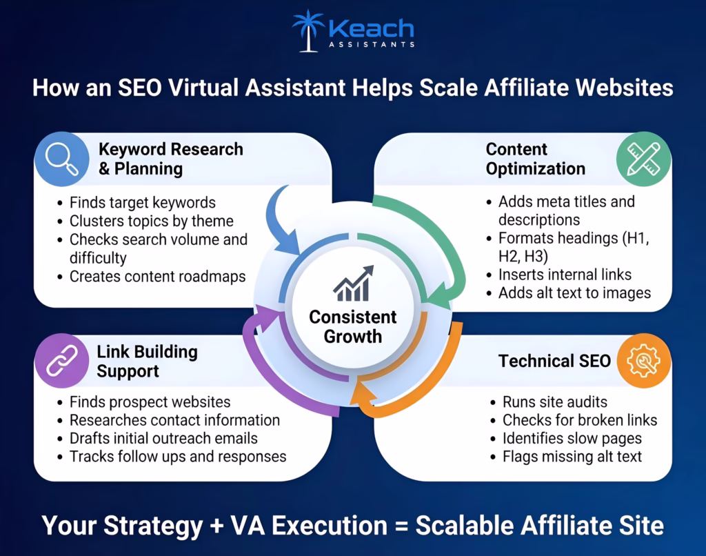 How to Scale Affiliate Websites Using an SEO Virtual Assistant