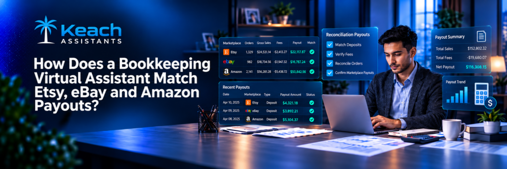 How Does a Bookkeeping Virtual Assistant Match Etsy, eBay and Amazon Payouts?